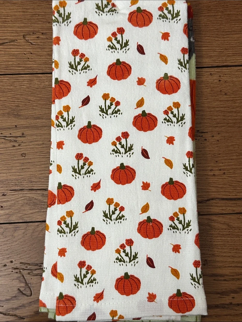 Celebrate Together Fall Kitchen Towels Set - Orange Pumpkin & Cat